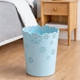 thumbnail image 4 of Mini Wastebasket Small Blue Trash Can Office Plastic Garbage Can for Bathroom Vanity Desktop Office or Living Room, 4 of 9