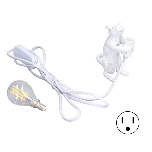 Lámpara de ratón, lámpara de animales, iluminación suave, lámpara de decoración de escritorio, lámpara de ratón de resina moderna, calidad superior