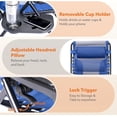 thumbnail image 4 of Blorly Zero Gravity Chair, Heavy Duty Integrated Padded, Professional Built-in Cushioned Reclining Lounge Chair, Extra Wide Folding Patio Chair with Side Tray for Outdoor & Indoor, Blue, 4 of 7