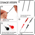 thumbnail image 3 of 4Pcs Test Probes Copper Probes Test Probe Pins Test Leads Probe Multimeter Probes Needle 2mm 600V/10A Piercing Needle, 3 of 7