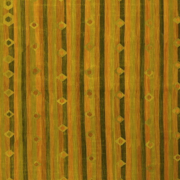 Ahgly Company Indoor Square Abstract Yellow Contemporary Area Rugs, 4' Square