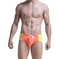 thumbnail image 1 of Aayomet Maillots de Bain pour Hommes avec Doublure de Compression Maillots de Bain de Printemps de Plage Caleçons Courts de Bain Triangulaires (Orange, G), 1 of 5