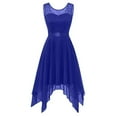 thumbnail image 1 of HKEJIAOI Liquidation Robes Décontractées pour Femmes Cadeau de la Saint-Valentin Mode Décontractée Confortable Col Rond Sans Manches Robe à Lacets Bleue, 1 of 4