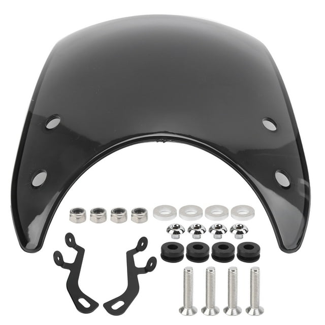 Parabrisas de motocicleta retrofit vintage para 5-Faros delanteros de motor de 7 pulgadas, parabrisas, material de PC, gris