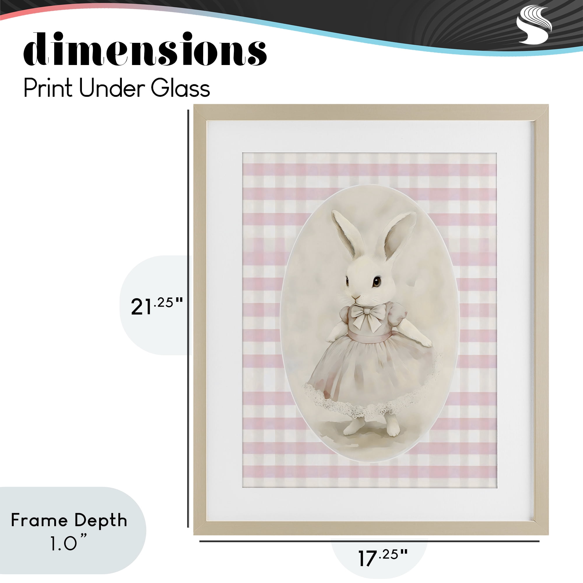 Stupell Industries Sweet Pink Girl Bunny Birch Framed Print Under Glass, design by Arlington Prints