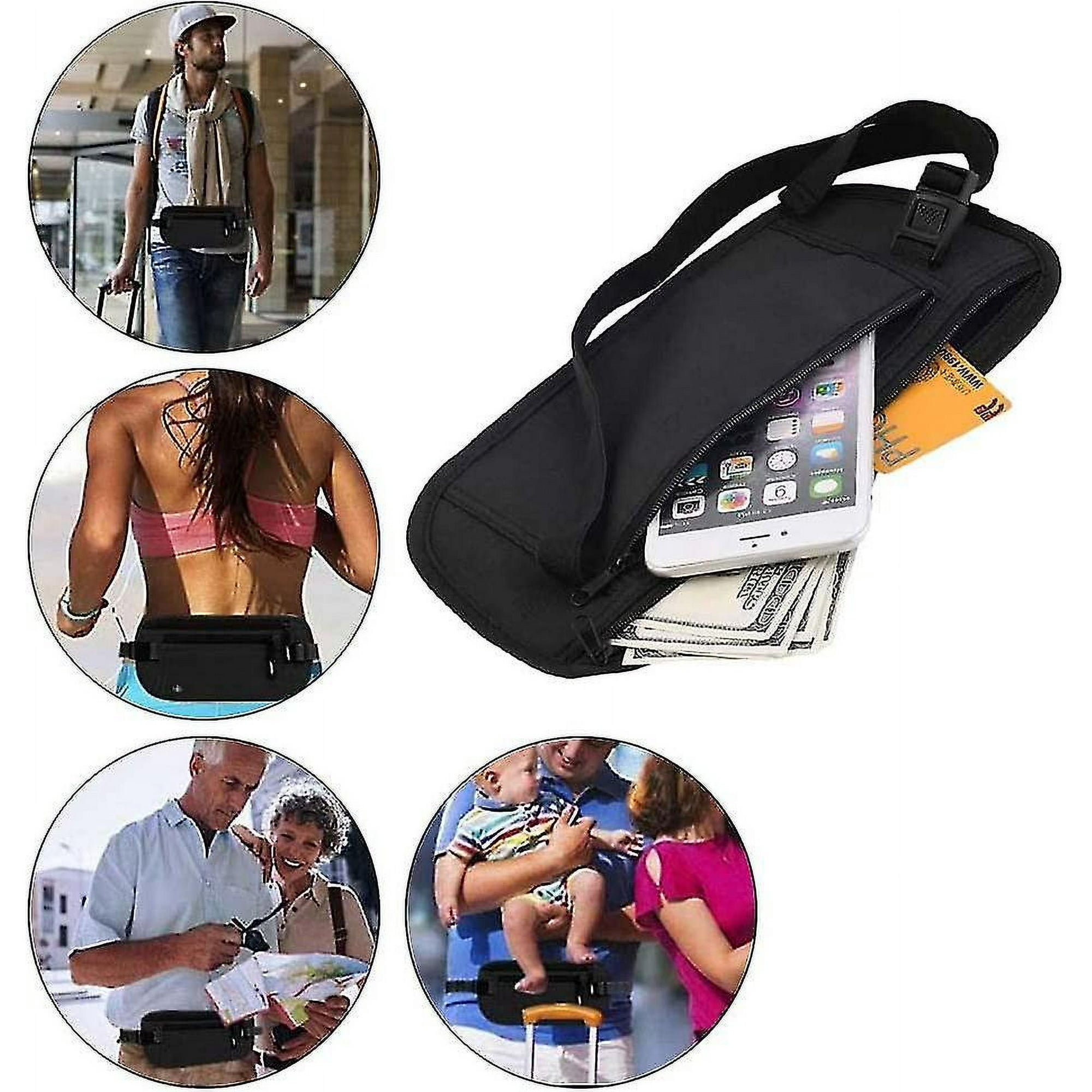 Ceinture d'argent, porte-passeport caché, Mauritius