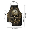 thumbnail image 2 of Uemuo Vintage Gold Leaf Skull Printed Bib Apron, Adjustable , Water and Oil Resistant, Cooking Kitchen Chef Apron for Women Men, 2 of 5