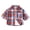 Red, variant on Kids Plaid Shirt with Pocket Button-Up Casual Top Twin Needle Stitching Boys Checkered Print Chest Pocket T-Shirt