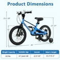 thumbnail image 3 of Costway Vélo pour Enfants de 16 Pouces avec Roues Stabilisatrices et Freins à Disque Doubles, Siège Ajustable, Alliage de Magnésium, Bleu, 3 of 10