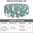 thumbnail image 5 of Spring Floral Easter Rabbit Green Round Tablecloth 60 Inch, Decorative Holiday Home Party Table Cloth for Kitchen Dining Picnic Table Cover, 5 of 6