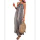 thumbnail image 3 of Vestido de Verano para Mujer, Informal, con Cuello Halter y Abertura Lateral, para Vacaciones y Resort. Negro S, 3 of 10
