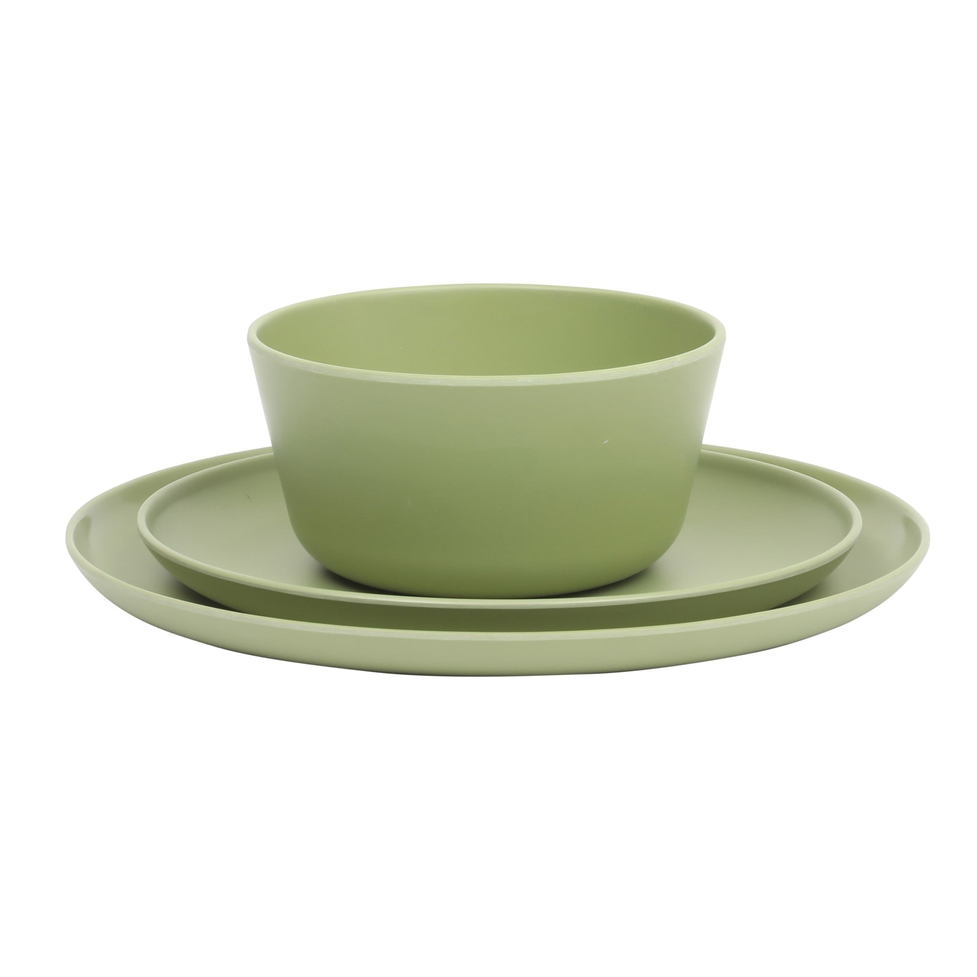 Gibson Home Fairhope 12 Piece Melamine Dinnerware Set - Matte Green