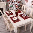 thumbnail image 6 of Christmas Placemats, Reversible Table Mats, Red Plaid Waterproof Polyester Dining Table Decorations, 11.8x17.7 Inch Washable Holiday Coffee Table Mats, 6 of 6