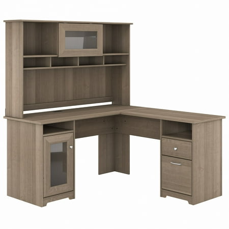 UPC: 0042976132279 | Bush Furniture Cabot 60  L Desk and Hutch with Storage  Ash Gray
