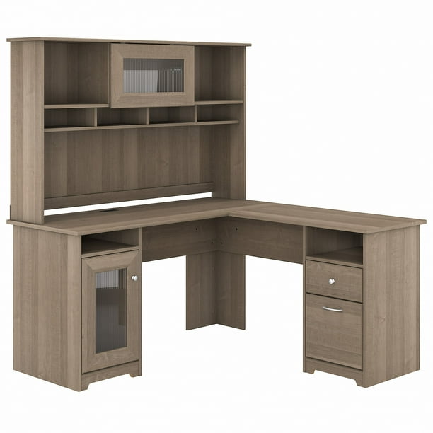 Shop computer desk with hutch. bush furniture cabot 60w l shaped computer desk with hutch gray