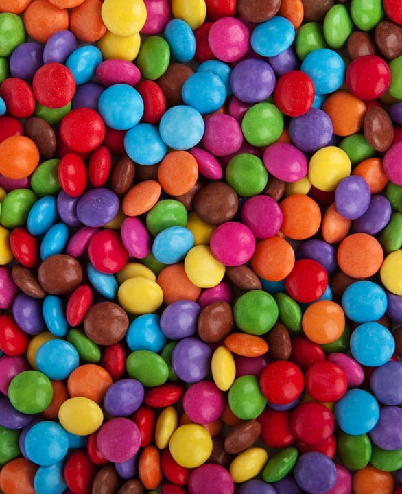 Chocolate Background Button Coated Candy Color-20 Inch By 30 Inch