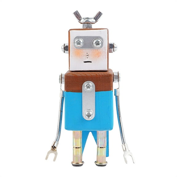 Christmas Gifts Clearance! Modern Christmas Ornaments Wooden Cartoon Robot Children Toy Ornaments Hand Carved Birthday Gifts Wooden Ornaments Creative Crafts 1X Wooden Robot Figurine