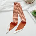 thumbnail image 3 of UJNDER Womens Versatile Striped Silk-like Scarf Lightweight Neckwear and Long Flowing Ribbon Tie for Hair and Bag Decoration Neck Scarf for Women,02_Orange,One Size, 3 of 3