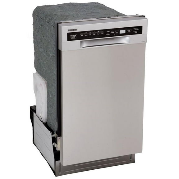 Pemberly Row 18" Stainless Steel Front Control Dishwashers in Silver