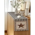 thumbnail image 5 of Table Runner 36 Inches Long for Kitchen Dining, Western Texas Star Retro Dresser Scarf Farmhouse, Dining Table Decorations for Wedding/Parties, Rustic Vintage Berry Black Beige Plaid 13 x 36 In, 5 of 8