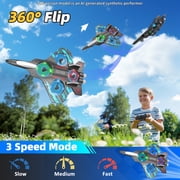 RC Plane 2.4GHZ Radio Control Helicopter 360°Flip Jet Fighter Foam Remote Control Airplane with LED Lights RC Toy Gift for Kids, Spinning Helicopter