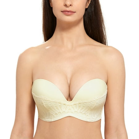 

DELIMIRA Women s Slightly Lined Great Support Lace Underwired Strapless Bra