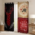 thumbnail image 2 of Homewish Merry Christmas Child Blackout Curtains Set of 2 (52x84 Each), Jungle Reindeer Moose Window Curtains, Retro Western Patchwork Curtains and Drapes, Living Room Curtains Decor, 2 of 6