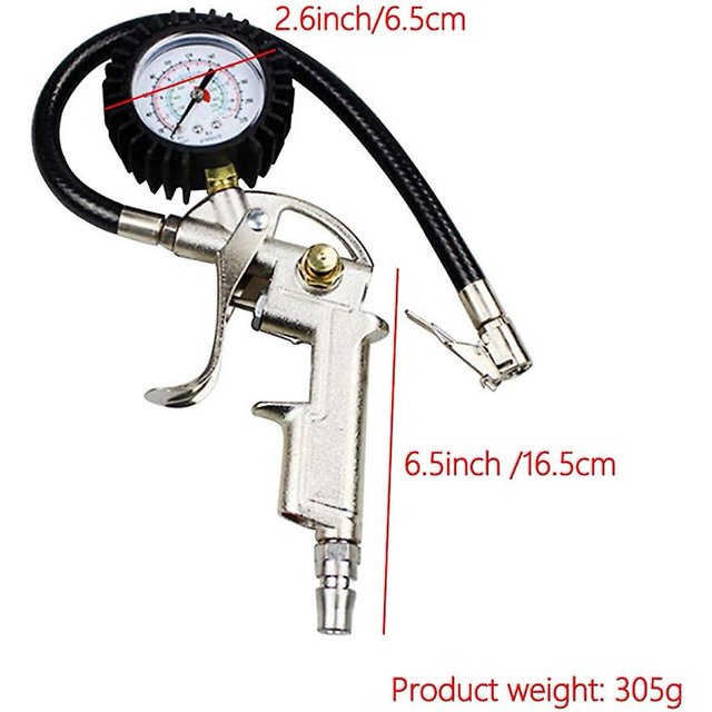 Inflador de neumáticos con manómetro de 220 PSI e inflador con manguera pistola de aire manómetro compresor accesorios suyoo