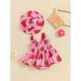 thumbnail image 3 of Bagilaanoe Newborn Baby Girl Summer Rompers Dress Print Sleeveless Bodysuits + Sun Hat 3M 6M 12M 18M Infant A-line Dresses, 3 of 8