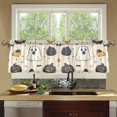 thumbnail image 4 of Yayeee Kitchen Curtains Tier Set of 2 Light Filtering 57"x24" Over Sink Window Panels, Halloween Black Pumpkins, 4 of 7