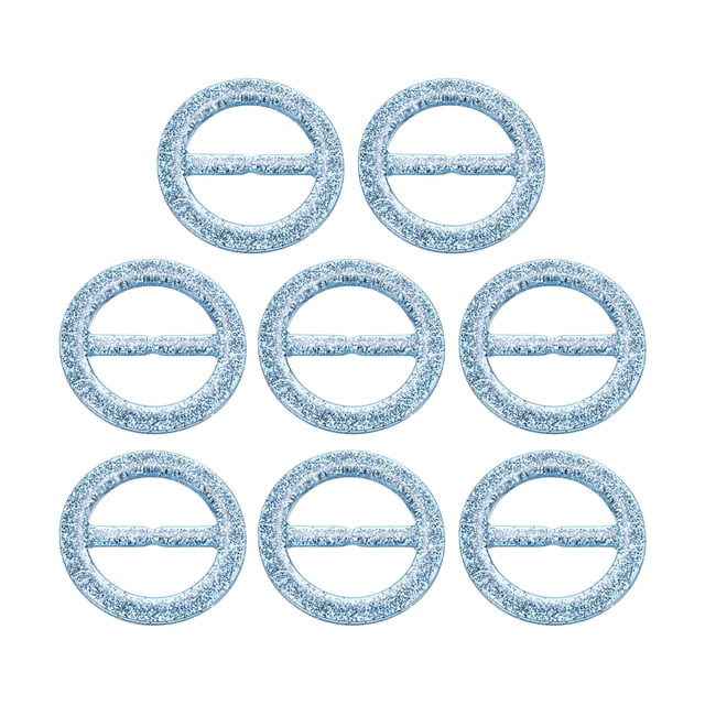 8Pack Clips de camiseta de plástico, hebilla de anillo de bufanda redonda de resina brillante de 30mm (Azul)