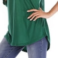 thumbnail image 4 of Tralilbee New Fashion Versatile Plus Size 8XL Half Sleeve Shirt Ruched Zipper Loose Casual T-Shirt, 4 of 6