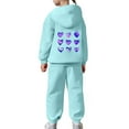 thumbnail image 5 of Bobifish Big Girls Outfit Sets Gradient Heart Hoodie Set Black Fleece Hoodie And Jogger Pants With Shiny Heart Elastic Waist Casual Kids Outfit Sets, 5 of 7