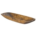 thumbnail image 3 of Rustic Brown and Natural Handcarved Thin Oval Centerpiece Bowl, 3 of 6