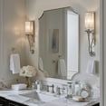 thumbnail image 2 of ANDY STAR Brushed Nickel Mirror 24x32 Inch, Scalloped Bathroom Mirror, Silver Rectangle Mirror in Anti-Rust Stainless Steel Metal Thin Frame Deep 1", Horizontal/Vertical, 2 of 9
