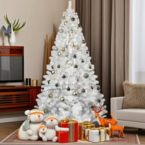 Resenkos 6ft Slim White Artificial Christmas Tree with Realistic Branch Design, White