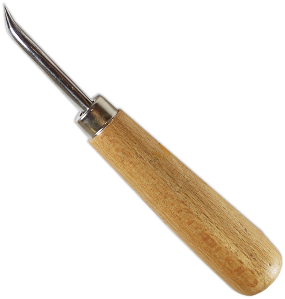 JEWEL TOOL 6 Inch Curved Burnisher With Wooden Handle TJ9786