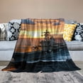 thumbnail image 2 of Fenyluxe Sunset Ocean Sunbeam Flannel Throw Blanket Lightweight Soft Blanket for All Seasons - Excellent Hand Feel Blanket for Couch Sofa Bed Office Travel Camping School 60x80in, 2 of 6
