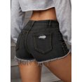 thumbnail image 2 of Women's Ripped Distressed Skinny Denim Shorts, 2 of 4