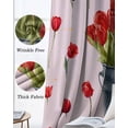 thumbnail image 6 of Red Tulip Flowers Blackout Curtains for Bedroom - 84 Inch Long Light Blocking 2 Panels Set, Spring Farmhouse Floral Botanical Pink Thermal Insulated Living Room Drapes Grommet Window Curtains 52"x84", 6 of 8