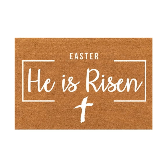 LKWLPD Outdoor Doormatshe Is Easter Risen Mats Christian Easter Doormat He Is Easter Risen Mats Holiday Mats Welcome Door Mats Polyester Door Mats Coir Doormats,Khaki One Size