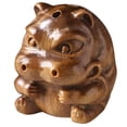 thumbnail image 5 of OUNONA 1Pcs Miniature Hippo Figurines Wooden Hippo Carving Figurine Desktop Ornament for Friends, 5 of 7