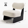 thumbnail image 3 of Soges Modern Accent Velvet Slipper Chair, Upholstered Armless Chair, Sofa Side-Chair with Wooden Legs, Tufted Reading-Chair for Living Room Bedroom Apartment Small Spaces, Beige, 3 of 11