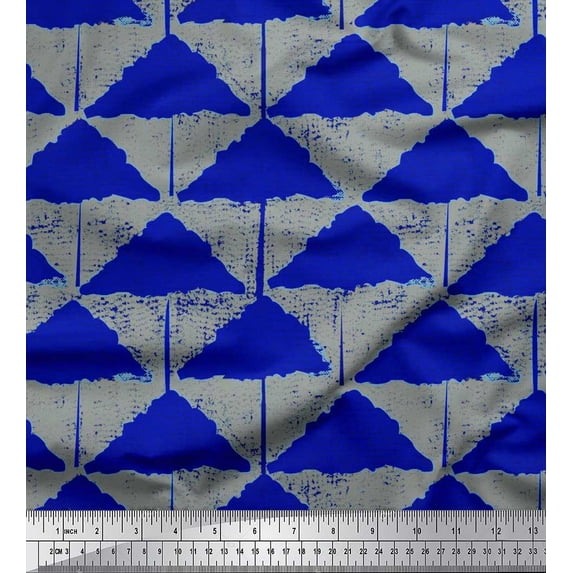 Soimoi Poly Georgette Fabric Triangle Geometric Fabric Prints by Yard 42 Inch Wide