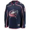 thumbnail image 2 of Men's Fanatics Miles Wood Navy Columbus Blue Jackets Home Breakaway Jersey, 2 of 3
