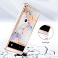 thumbnail image 4 of For Google Pixel 6A Marble Patterned Case with Card Holder, Back Folio Kickstand PU Leather + Soft Crystal Bumper Edge, Magnetic Clasp Back Cover For Google Pixel 6A,Marble #1, 4 of 6