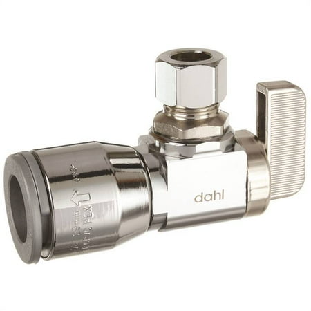 Angle Stop Valve - dahl 211-QG3-31 Quarter Turn Angle Supply Stop Valve, 1/2 x 3/8 in, Quick-Grip x OD Compression, 250