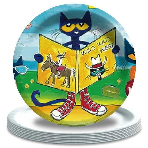 Pete the Cat Paper Plates Birthday Decorations Party Supplies Tableware Disposable Dinnerware