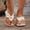 White, variant on Caywon Womens Flower Embellished Wedge Flip Flops, Toe Post Slide Sandals, Casual Summer Beach Footwear, Comfortable Slip On Slippers, Sandalias Con Cuña Para Mujer