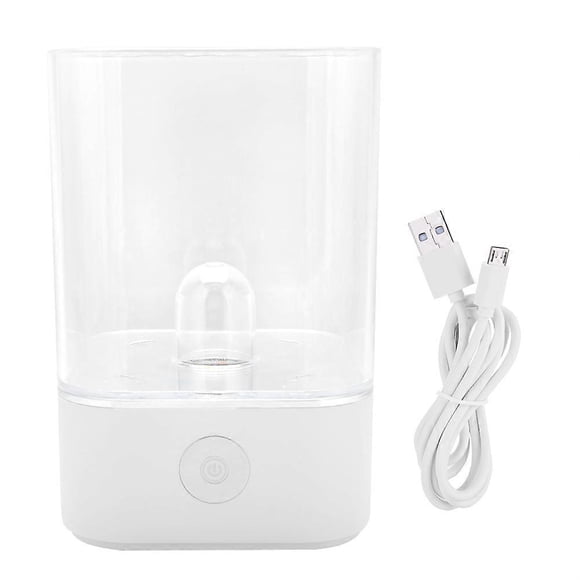 Lampe de Nuit USB avec Variateur Tactile et Lumière de Roche de Sel Naturel de l'Himalaya (Blanc-Carré)